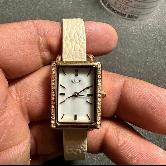 Keep Collective Ladies Watch Charm Pave Tank Timekey Watch Gold Tone Working - Picture 1 of 8